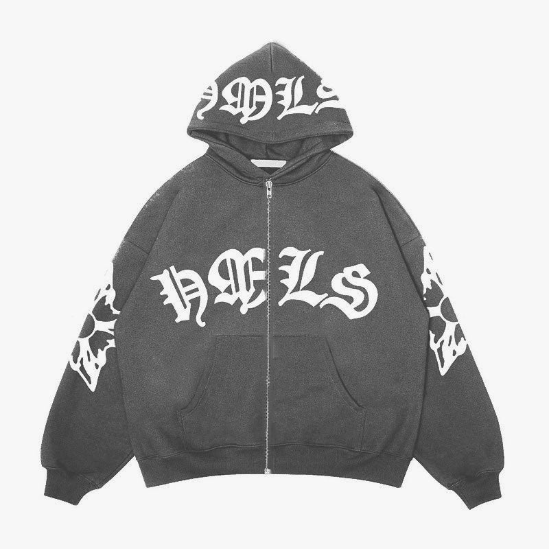 Gothic Lettering Oversized Hoodie