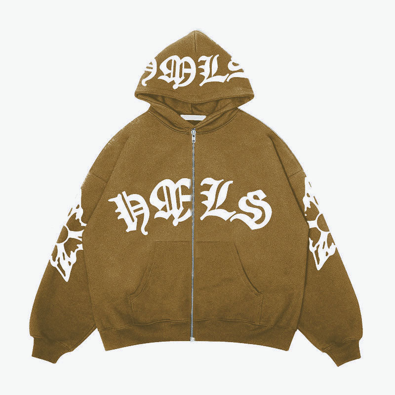 Gothic Lettering Oversized Hoodie
