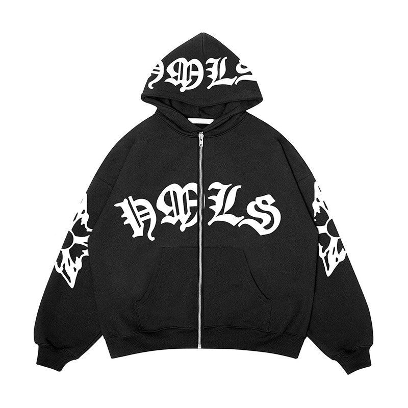 Gothic Lettering Oversized Hoodie
