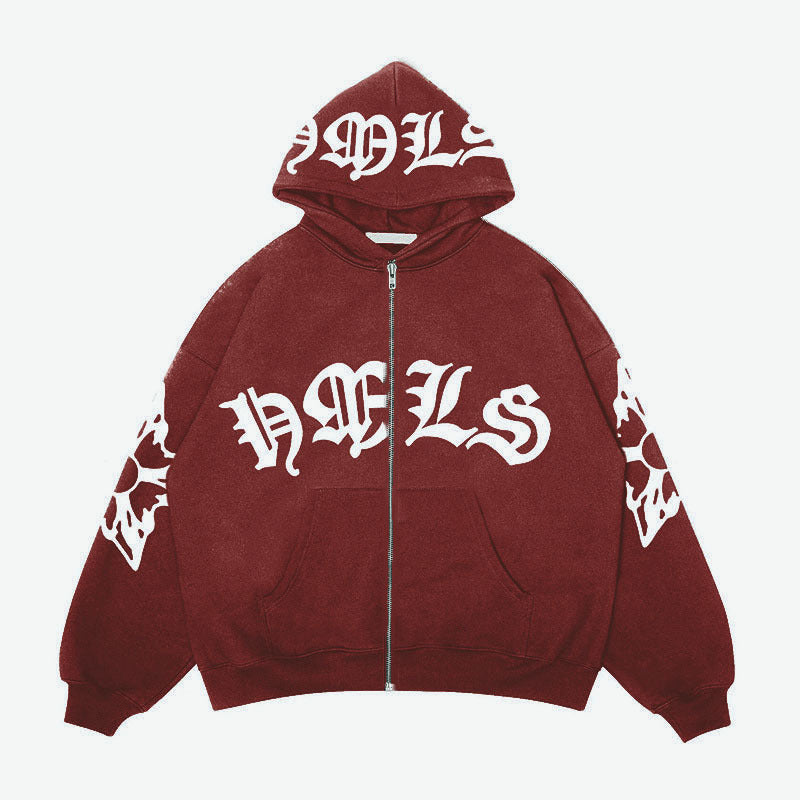 Gothic Lettering Oversized Hoodie